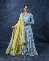 Sky Blue Georgette Lehenga Set