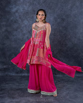 Fuchsia Pink Top And Palazzo Set