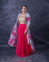 Fuchsia Pink Mirror Lehenga Set