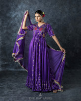 Purple Jaquard Anakali Set