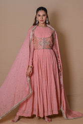 Peach Anarkali & Jacket set
