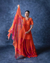 PHOOL - Tie-dyed silk lehenga peplum set