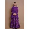 Purple floral lehenga & jacket set