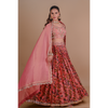 Peach floral lehenga set