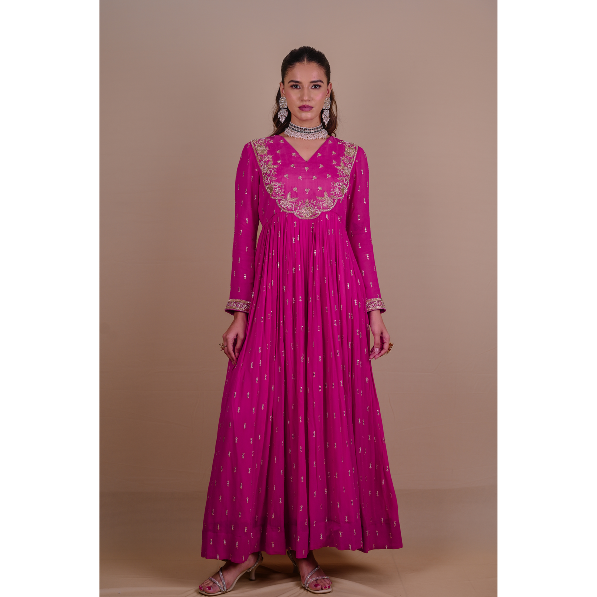 Rani Pink Anarkali set