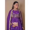Purple floral lehenga & jacket set