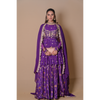 Purple floral lehenga & jacket set