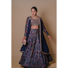 Navy blue lehenga & jacket set