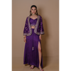 Purple bell sleeves jacket & skirt set