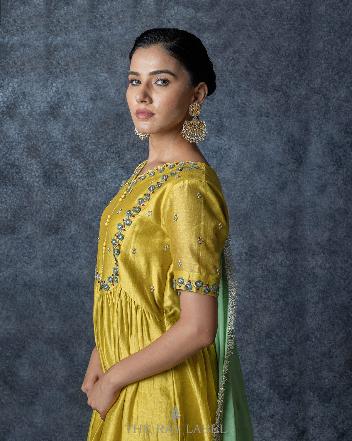 Lemon Yellow Peplum & Sharara Set