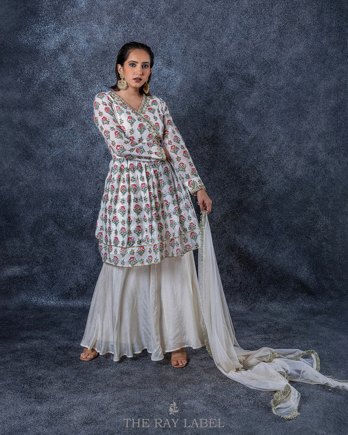 Offwhite Block Printed Sharara Set