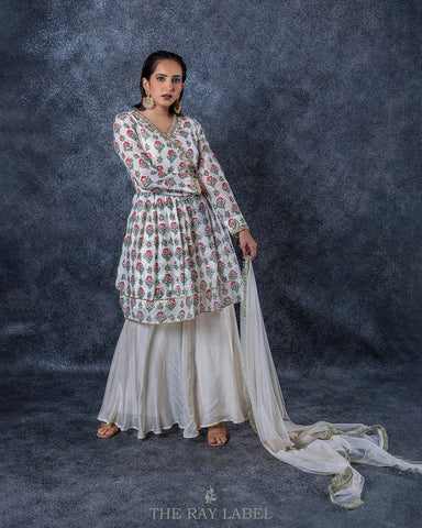 Offwhite Block Printed Sharara Set