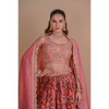Peach floral lehenga set