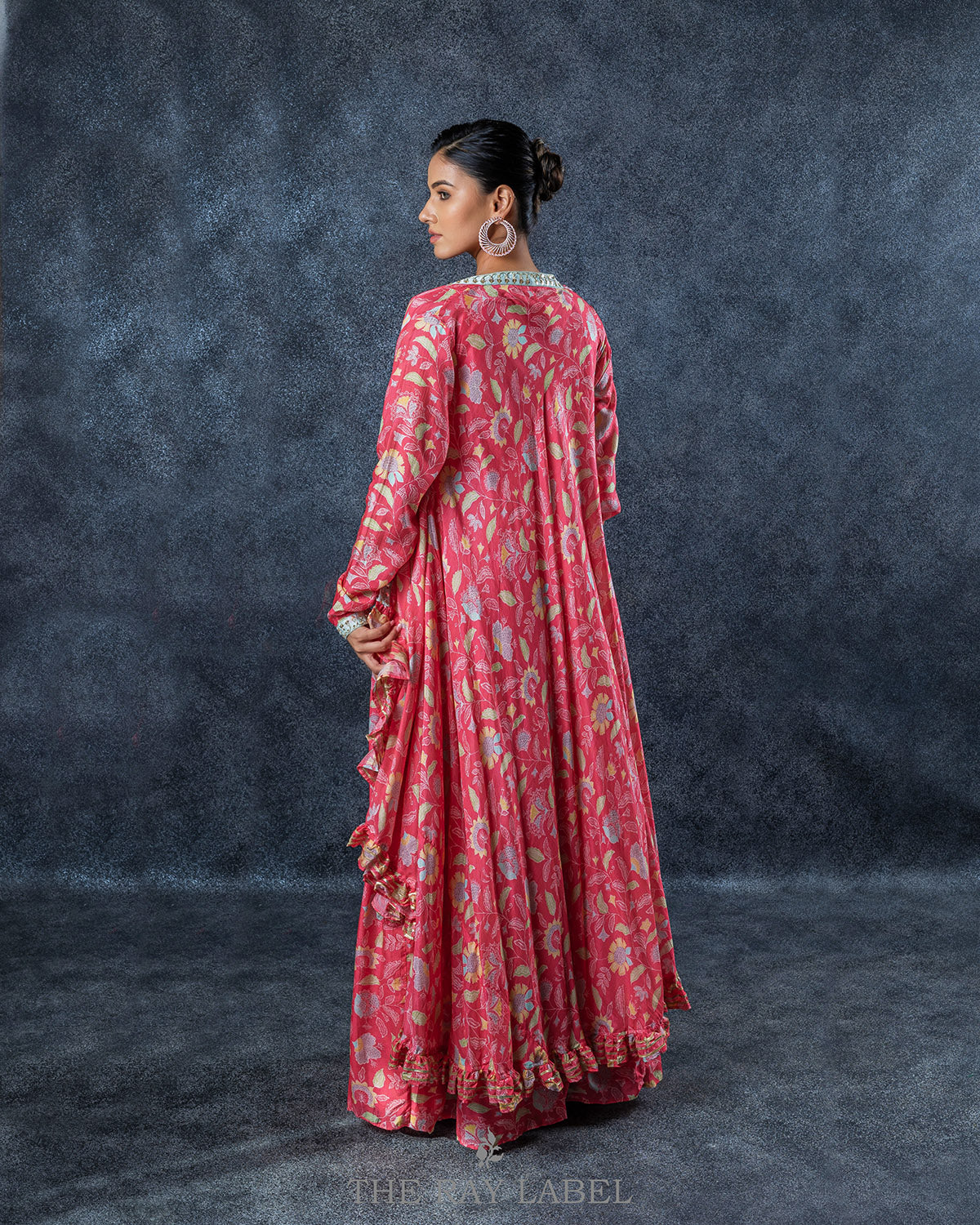 Pink Floral Lehenga And Jacket Set