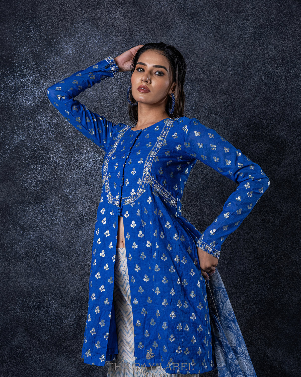 Indigo blue Sharara Set