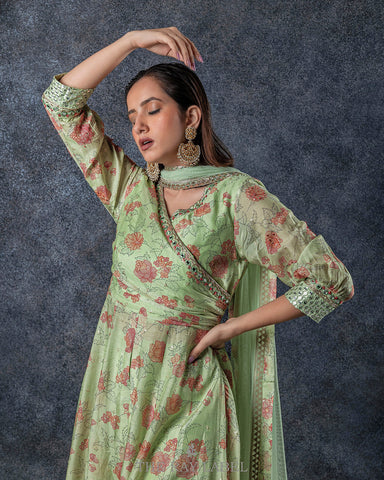 Mint Green Chikankari Sharara Set