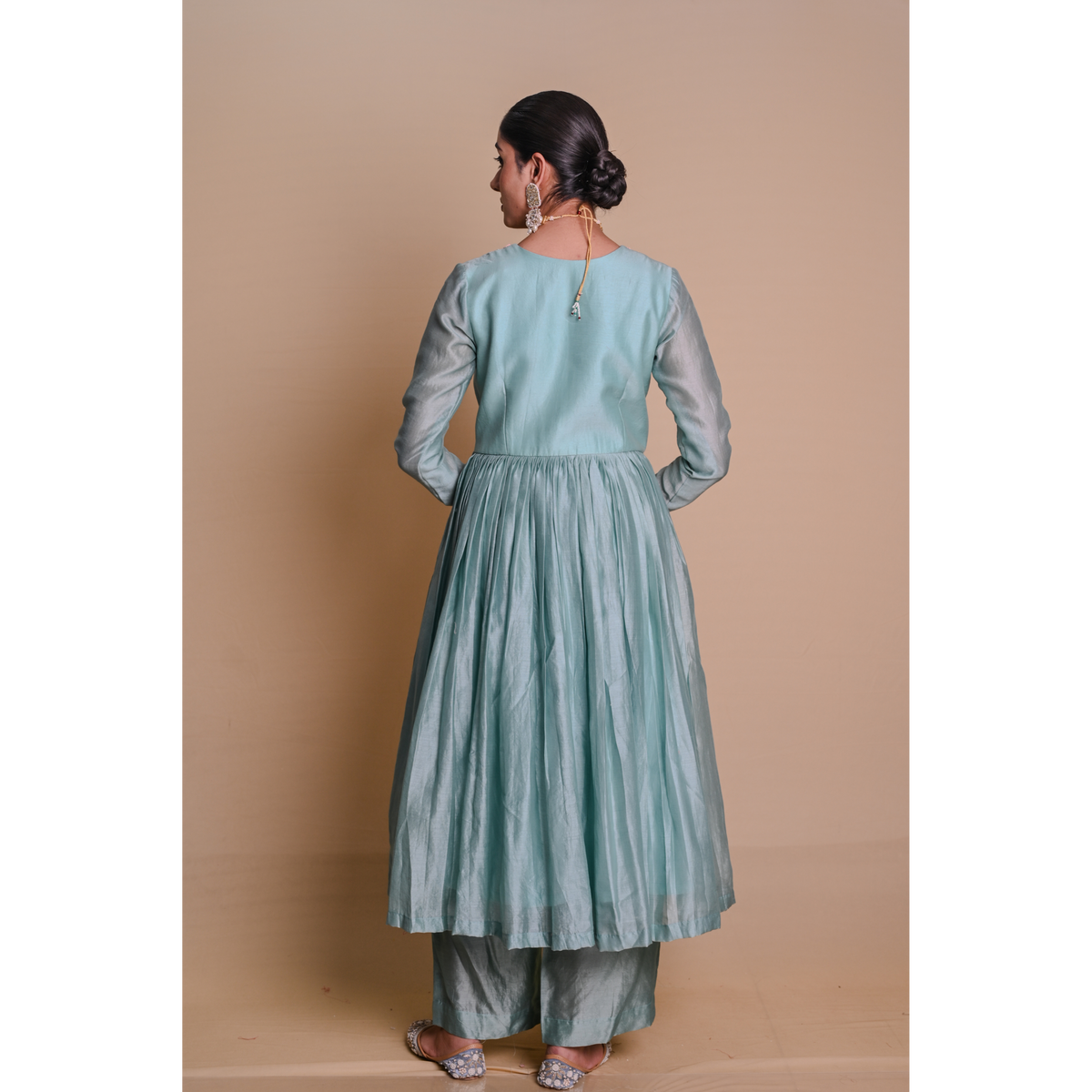 Skyblue Chanderi Anarkali