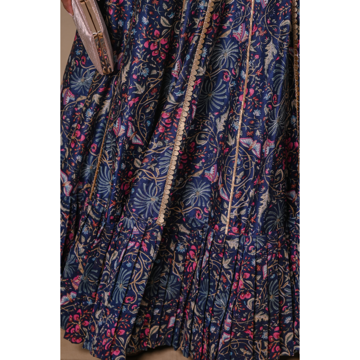 Navy blue lehenga & jacket set