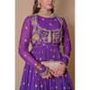 Purple floral lehenga & jacket set