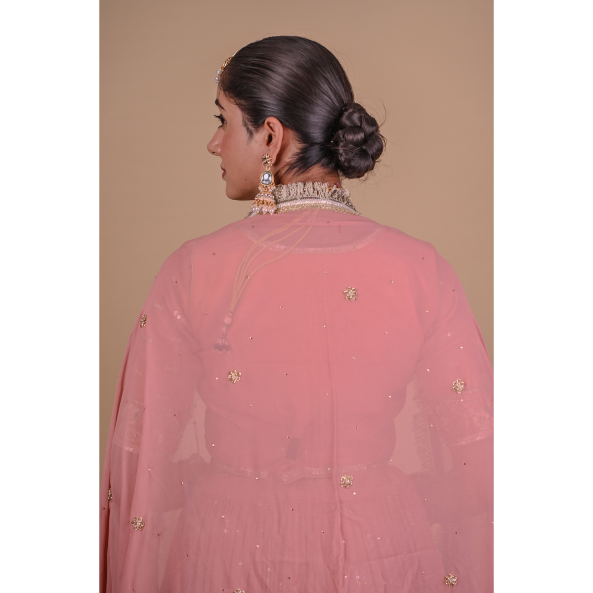 Peach lehenga & jacket set