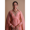 Navy Blue Chanderi Anarkali