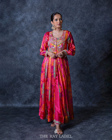 Multi Print Jacket-Kurta Set