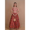 Peach floral lehenga set