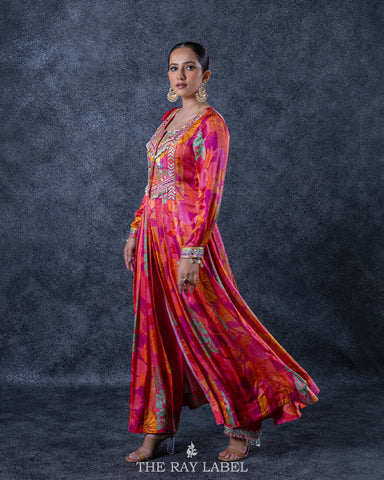 Multi Print Jacket-Kurta Set