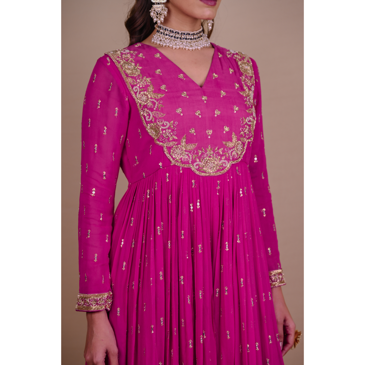 Rani Pink Anarkali set