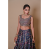Navy blue lehenga & jacket set