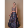 Navy blue lehenga & jacket set