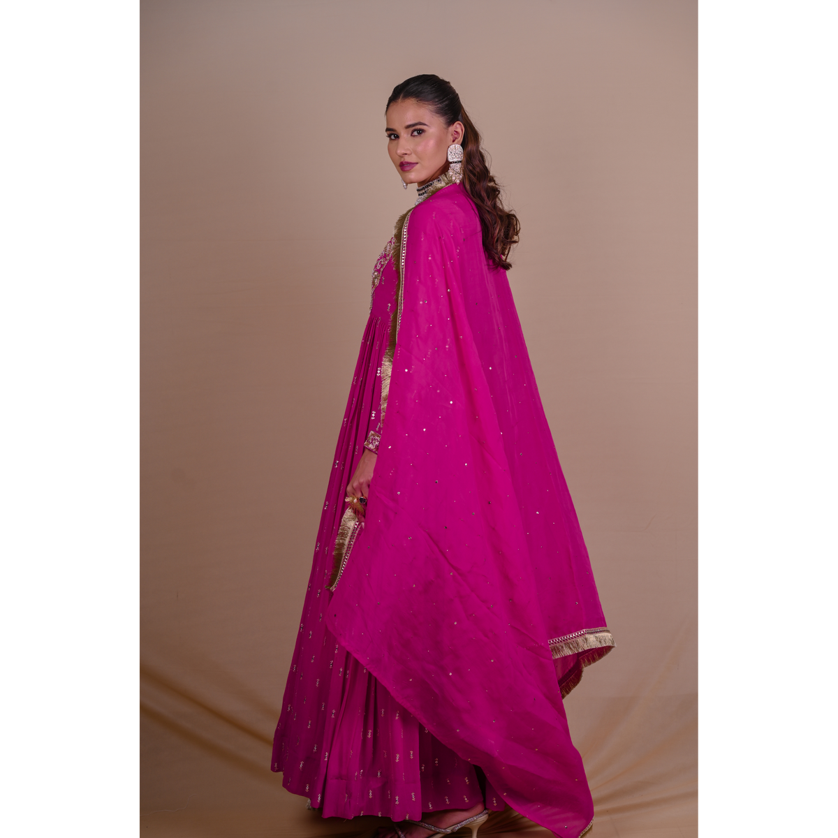 Rani Pink Anarkali set
