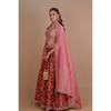 Peach floral lehenga set