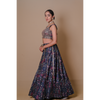 Navy blue lehenga & jacket set