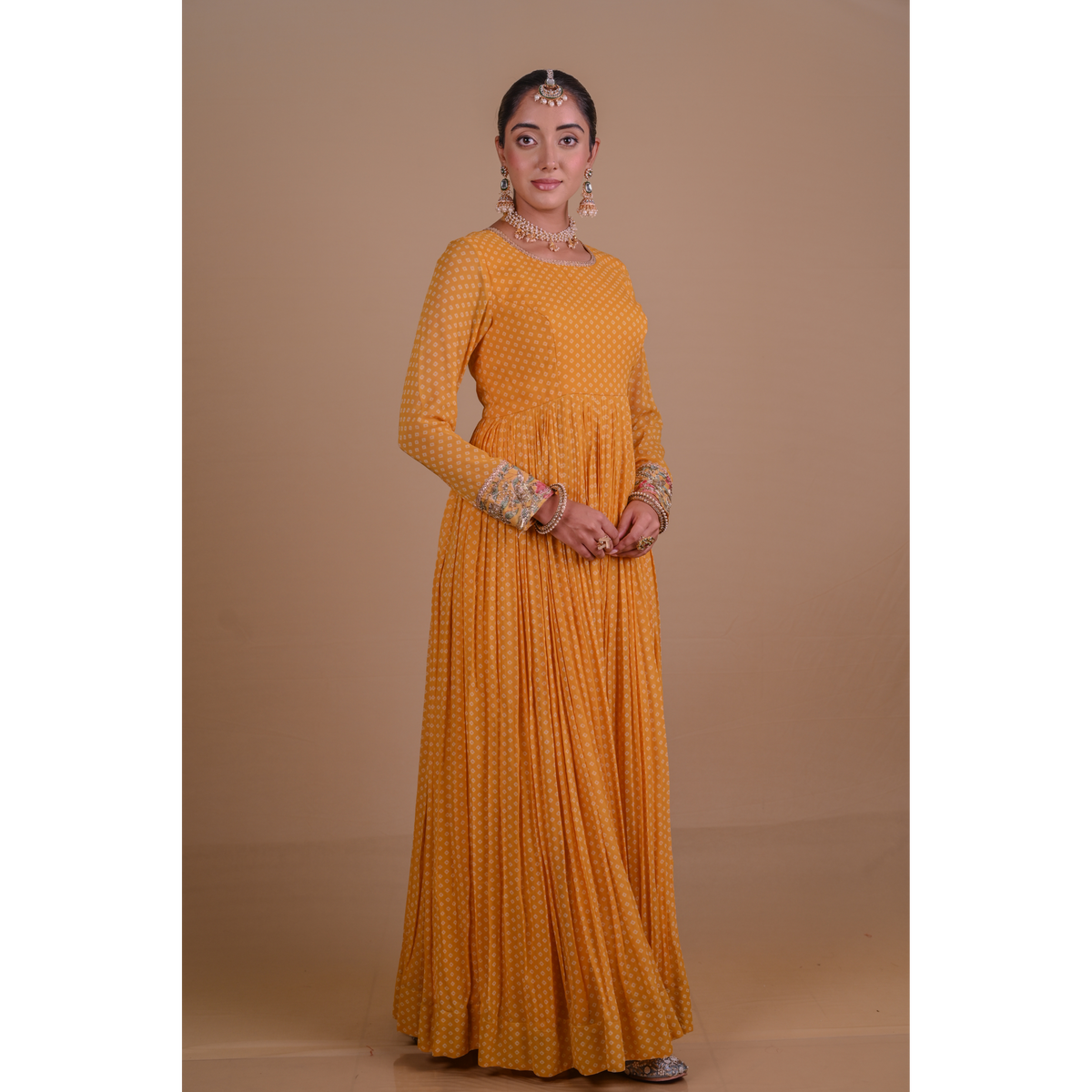 Yellow Anarkali & Jacket set