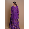 Purple floral lehenga & jacket set