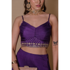 Purple bell sleeves jacket & skirt set