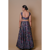 Navy blue lehenga & jacket set