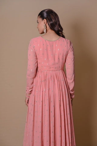 Peach Anarkali & Jacket set