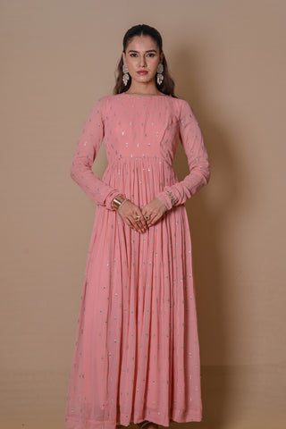 Peach Anarkali & Jacket set
