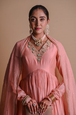 Sitara Peach Anarkali