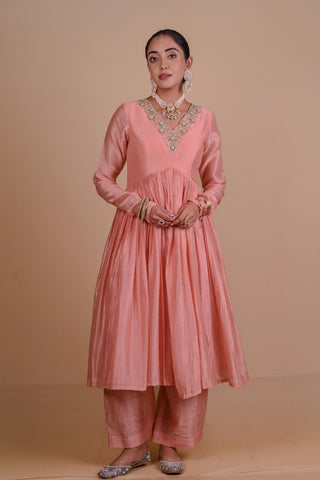 Sitara Peach Anarkali