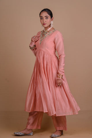 Sitara Peach Anarkali
