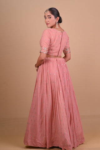 Peach lehenga & jacket set