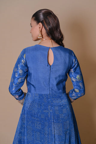 Floral Cerulean Blue Lehenga Set