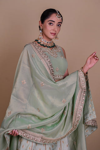 Mint Green Begum Lehenga