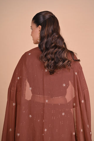 Mocha Brown Lehenga & Jacket Set