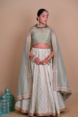 Mint Green Begum Lehenga