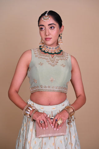 Mint Green Begum Lehenga