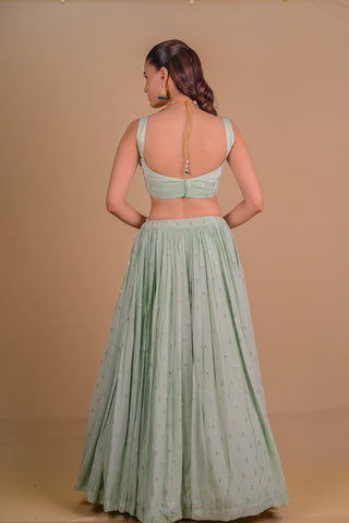 Mint Green Lehenga & jacket set
